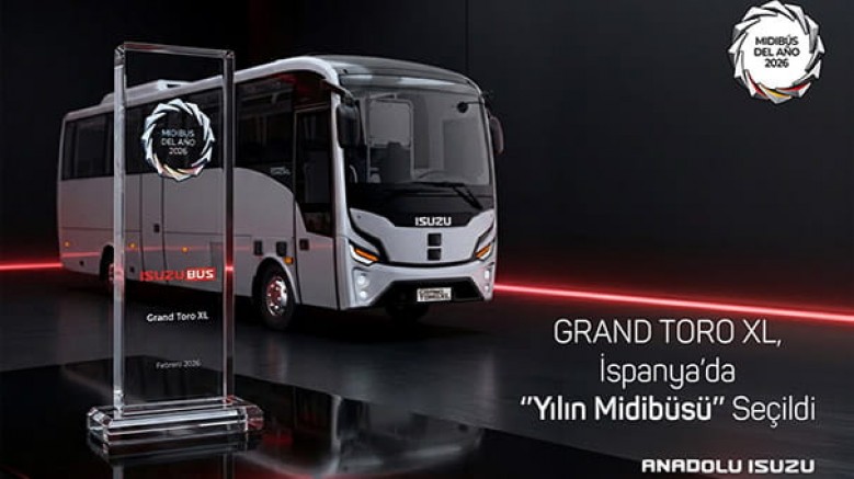 Anadolu Isuzu, modern tasarımı ve ileri teknolojisiyle öne çıkan yeni Grand Toro XL modeliyle, İspanya’da '2026 Yılının Midibüsü' ödülüne layık görüldü