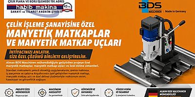 Almanya'nın önde gelen üreticilerinden BDS Maschinen GmbH'nin 30 yıldır Türkiye'deki tek yetkili distribütörü olan Habib Makina, Special Machines & Core Drills ürün grubunu; Türkiye'deki üreticilerin kullanımına sunuyor