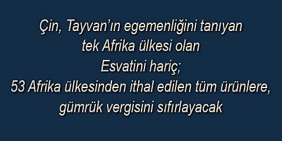 Çin Dışişleri Bakanlığı Sözcüsü Lin Jian, Afrika ülkelerinden Çin’e yapılan ihracatı kolaylaştırmayı hedeflediklerini belirtti
