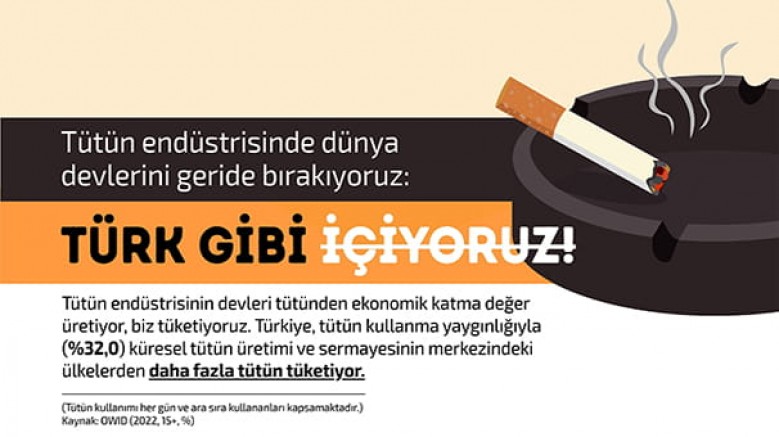 Türkiye’de 15 yaş ve üzeri nüfusta her gün tütün kullananların oranı, yüzde 28,3’e ulaşarak; OECD ortalamasını yaklaşık ikiye katlıyor
